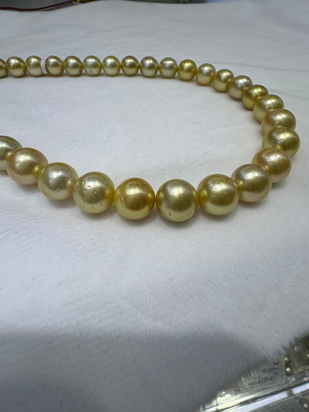 Medium Gold South Sea Pearl Strand | 9–12mm AA Grade | Near-Round | Per Strand