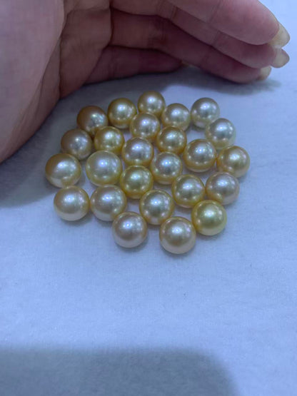 Light Golden Round Freshwater Loose Pearl | 11–12mm AAA Grade | Per Piece