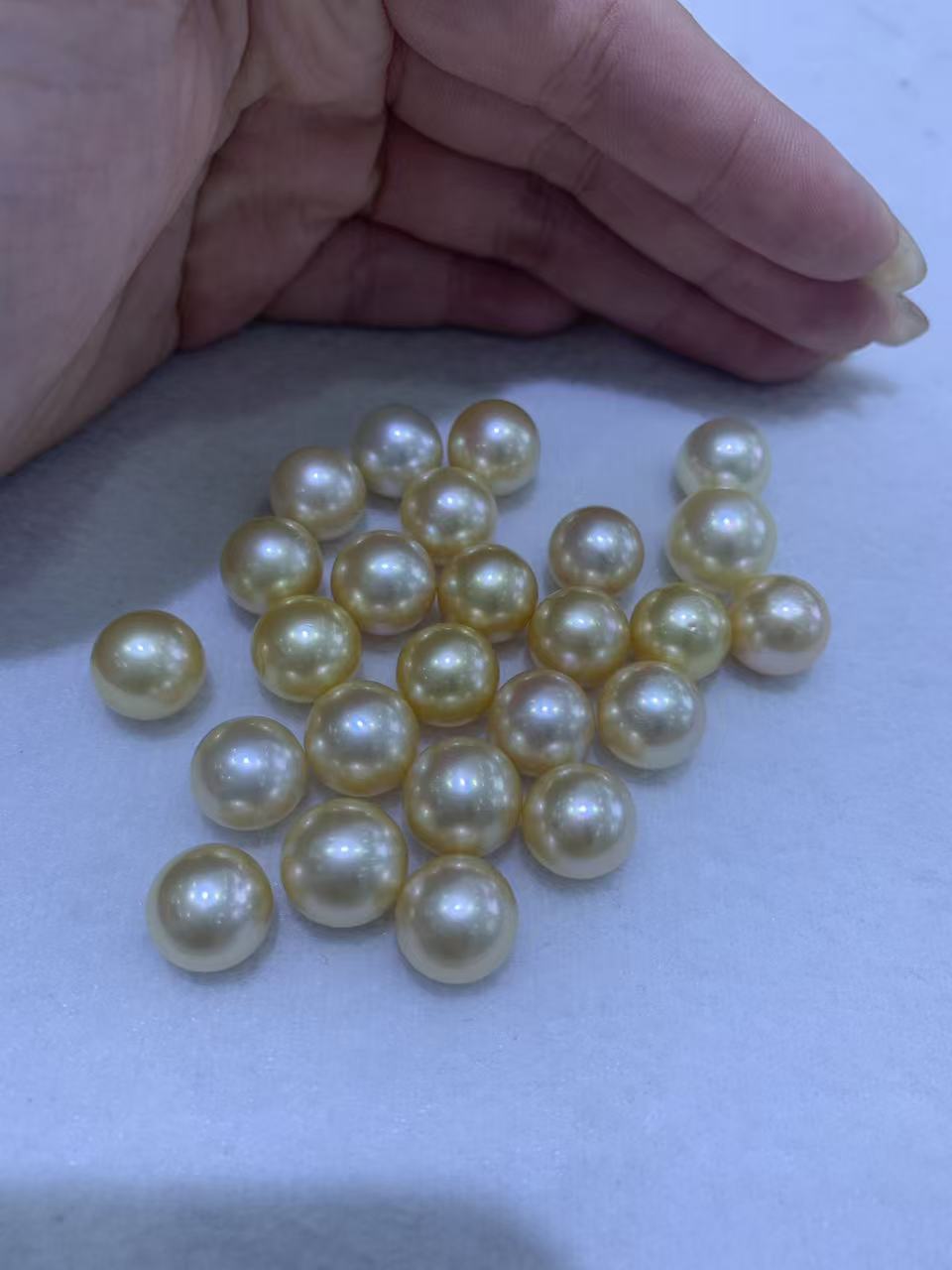 Light Golden Round Freshwater Loose Pearl | 11–12mm AAA Grade | Per Piece