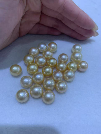 Light Golden Round Freshwater Loose Pearl | 11–12mm AAA Grade | Per Piece