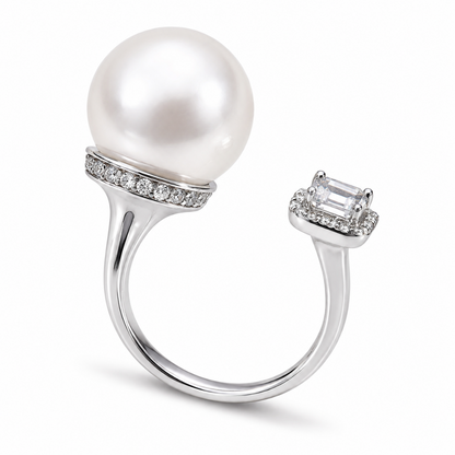 S925 Silver - Freshwater Pearl Open Ring