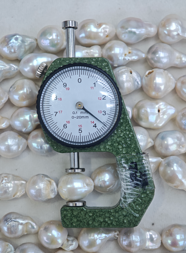 White Freshwater Baroque Threaded Pearl Strand | 13–15mm AA Grade | Per Strand