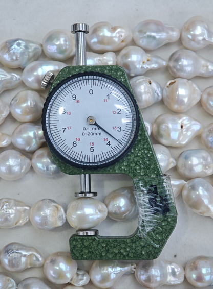 White Freshwater Baroque Threaded Pearl Strand | 13–15mm AA Grade | Per Strand
