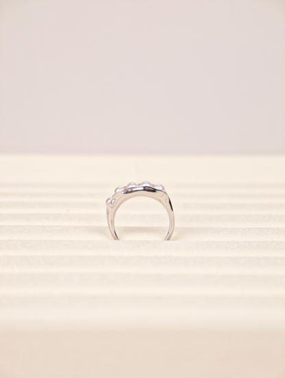 S925 Silver - White Freshwater Pearl Ring | 3–4mm AA Grade