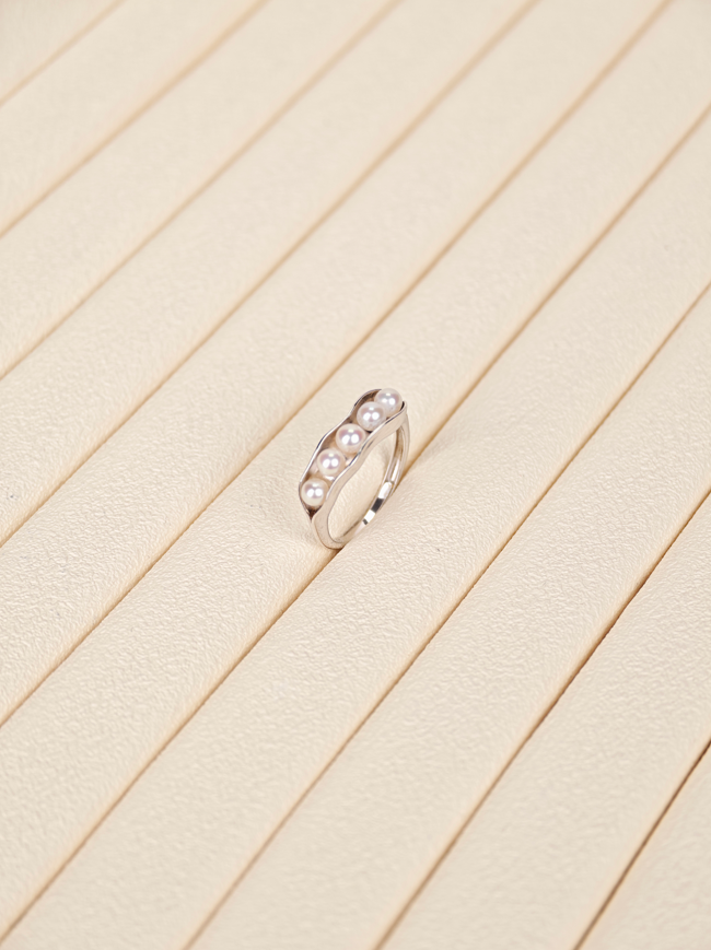 S925 Silver - White Freshwater Pearl Ring | 3–4mm AA Grade