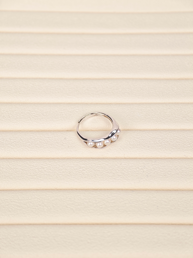 S925 Silver - White Freshwater Pearl Ring | 3–4mm AA Grade