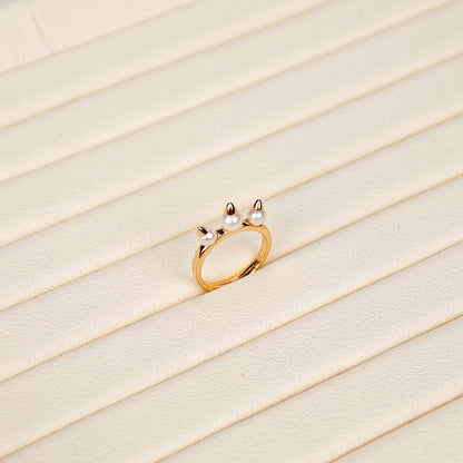 S925 Silver - White Freshwater Pearl Ring | 5–6mm AAA Grade | Near Round Pearl
