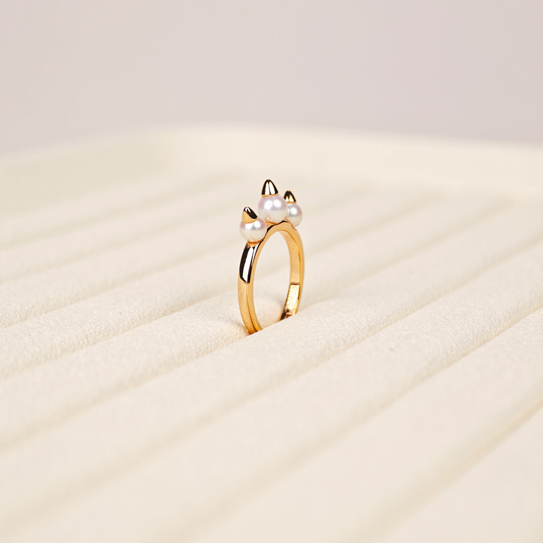 S925 Silver - White Freshwater Pearl Ring | 5–6mm AAA Grade | Near Round Pearl