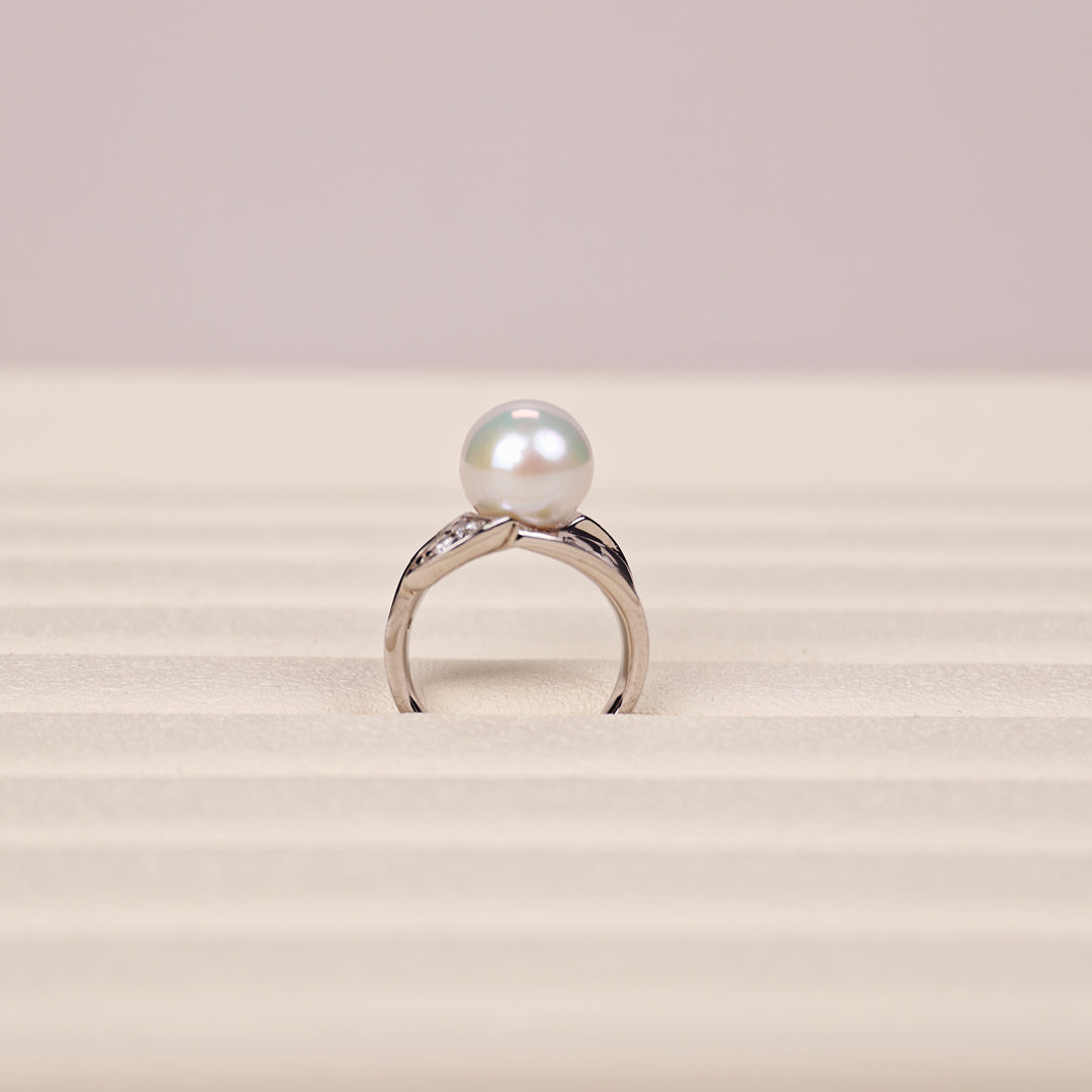 S925 Silver - White Freshwater Pearl Ring | 10–11mm AAA Grade | Near Round Pearl