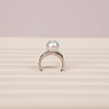 S925 Silver - White Freshwater Pearl Ring | 10–11mm AAA Grade | Near Round Pearl