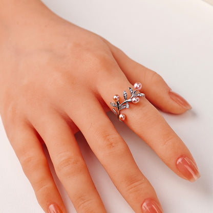 S925 Silver - Purple Freshwater Pearl Ring | 3–4mm AA Grade | Near Round Pearl