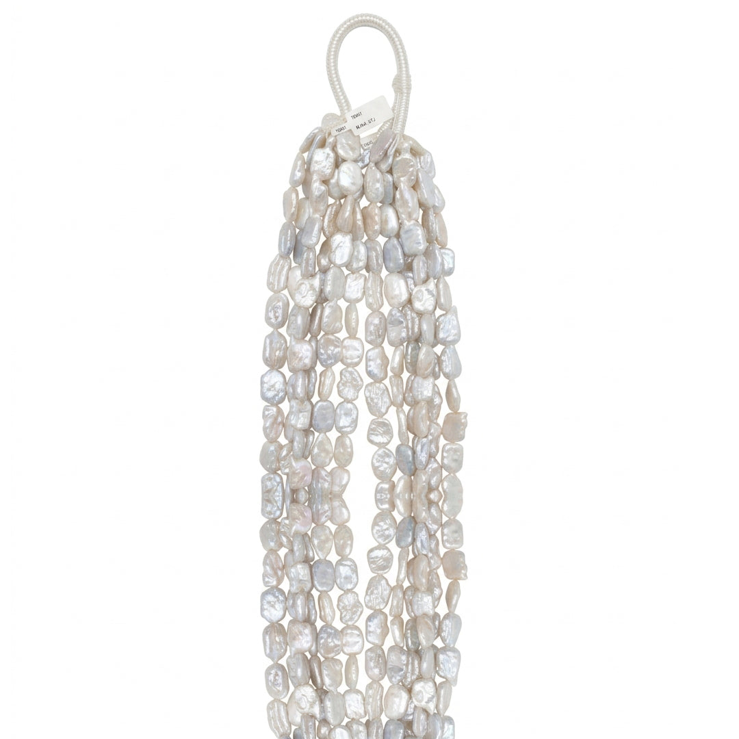 White Square Baroque Freshwater Pearl Strand | 15×20mm AA Grade | Per Strand