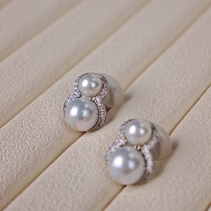 White Freshwater Pearl Stud Earrings | 5–8mm AAA Grade | S925 Silver