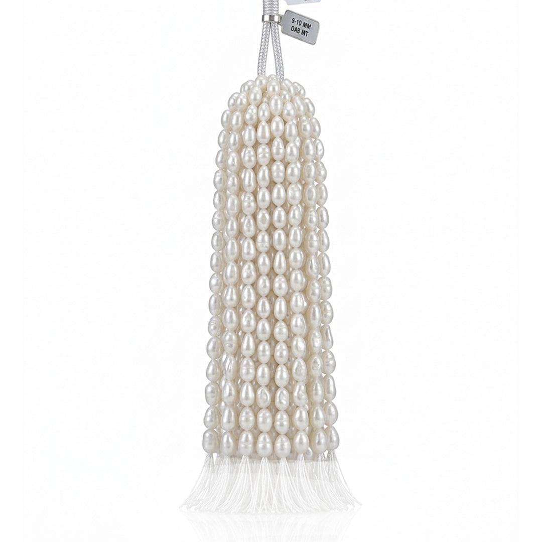 Champagne Baroque Keshi Freshwater Pearl Strand | 9–10mm AA Grade | Per Strand
