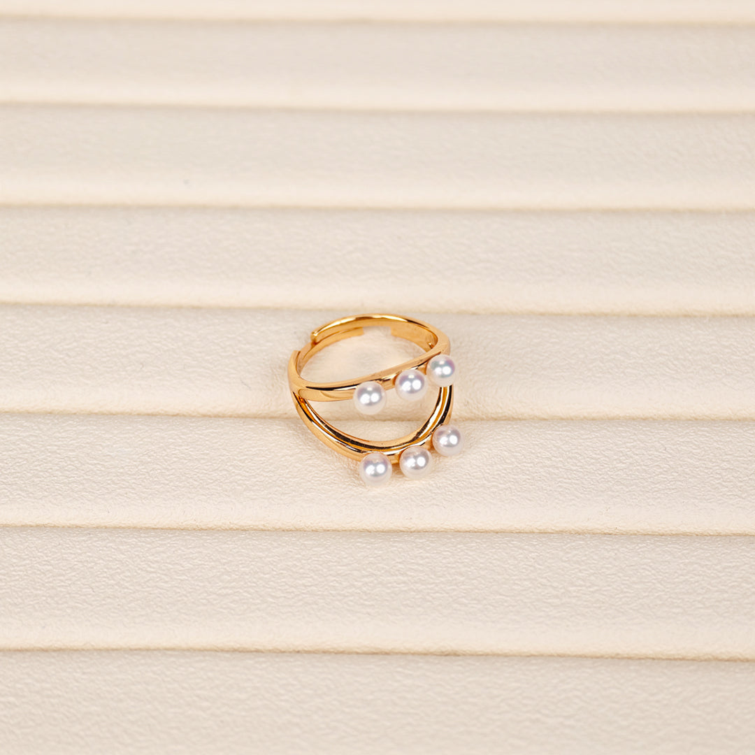 S925 Silver - White Freshwater Pearl Ring | 3–4mm AAA Grade