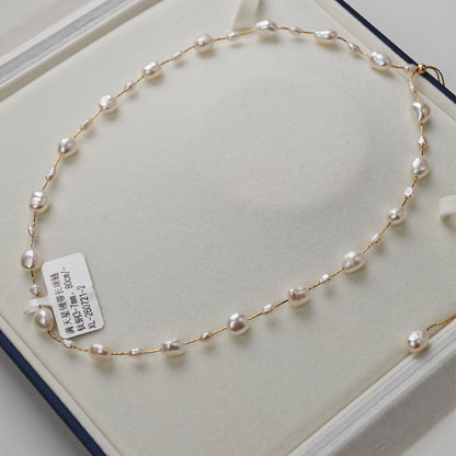 Titanium Steel - White Freshwater Pearl Necklace | 3–7mm AAA Grade | 80cm