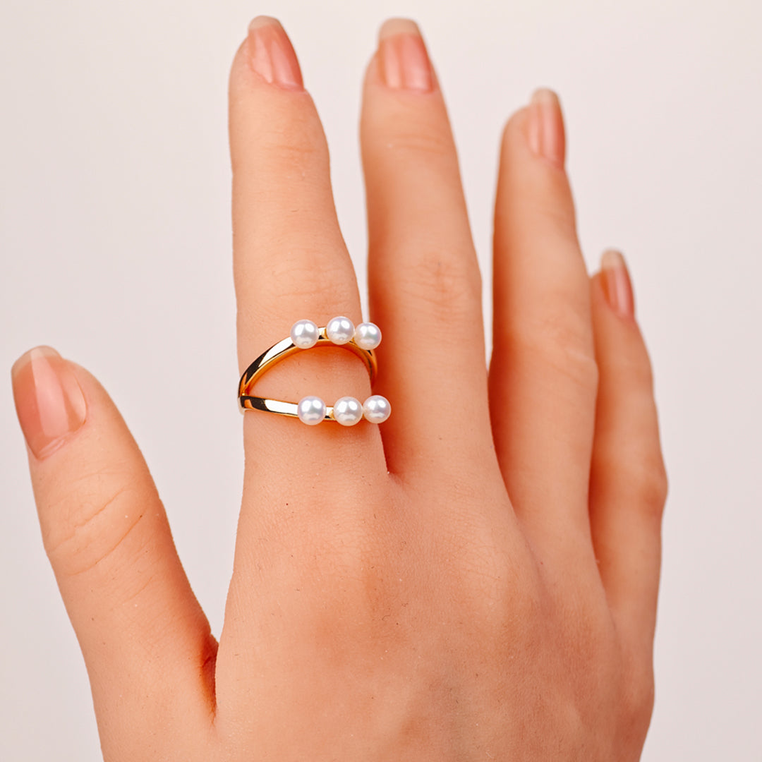 S925 Silver - White Freshwater Pearl Ring | 3–4mm AAA Grade