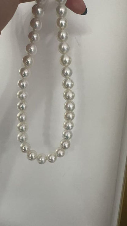 S925 Silver - Freshwater Pearl Necklace & Earrings Set | 9.5–12mm