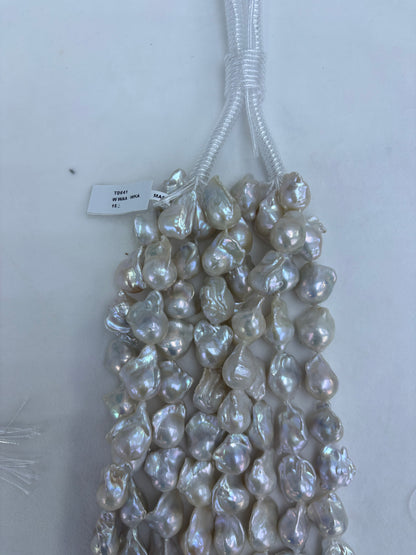White Baroque Freshwater Pearl Strand | 14–16mm AAA Grade