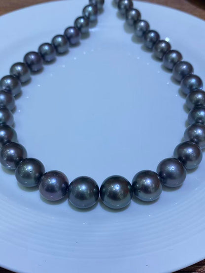 Gray-Green Tahitian Pearl Strand | 12–15mm AAA Grade