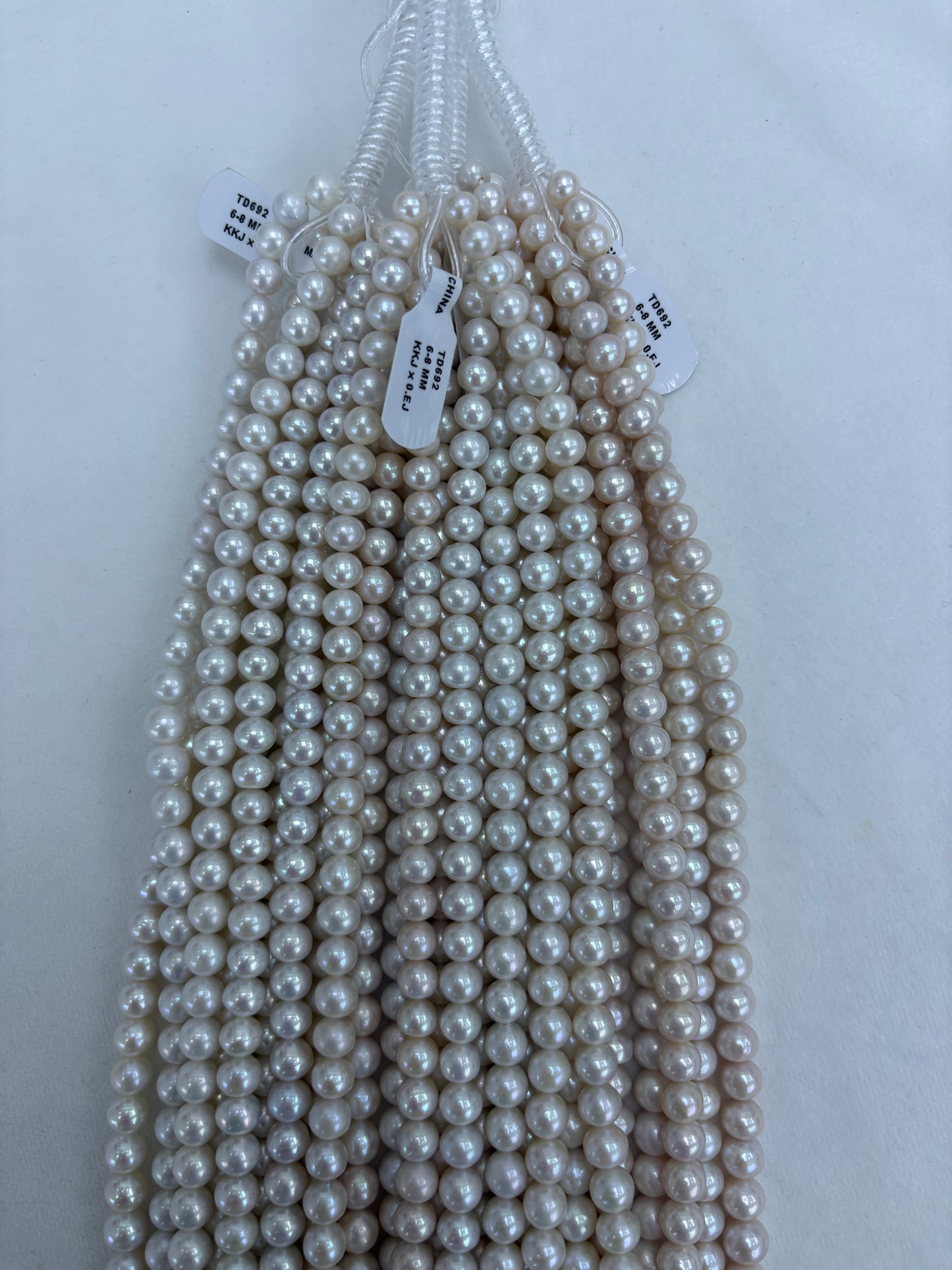 White Freshwater Pearl Strand | 6–8mm AAA Grade