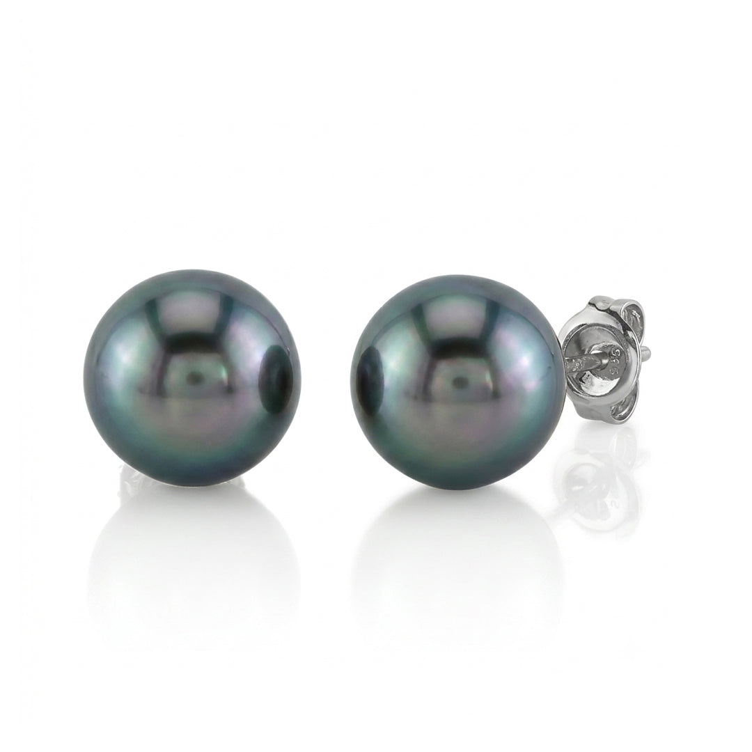 S925 Silver - Tahitian Pearl Stud Earrings | 12–13mm AAA Grade