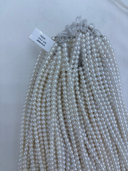 White Freshwater Near Round Pearl Strand | 5–5.5mm AAA Grade