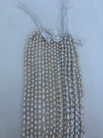 White Baroque Freshwater Pearl Strand | 8–9mm AAA Grade