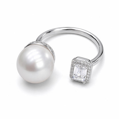 S925 Silver - Freshwater Pearl Open Ring