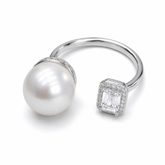 S925 Silver - Freshwater Pearl Open Ring