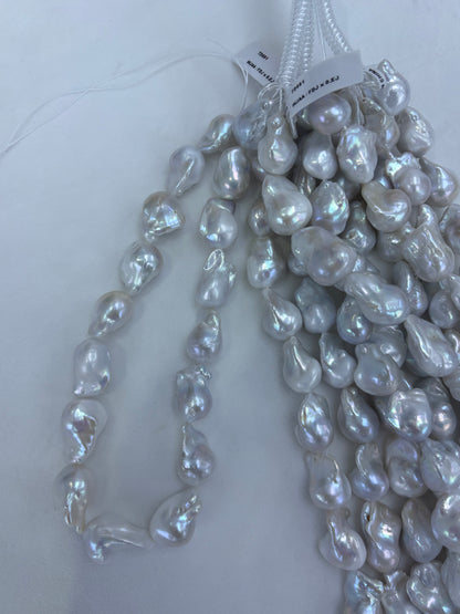 White Baroque Freshwater Pearl Strand | 14–16mm AAA Grade