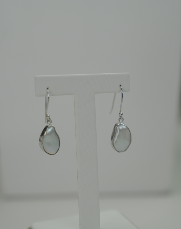 S925 Silver - White Keshi Freshwater Pearl Jewelry | 9–10mm AAA Grade