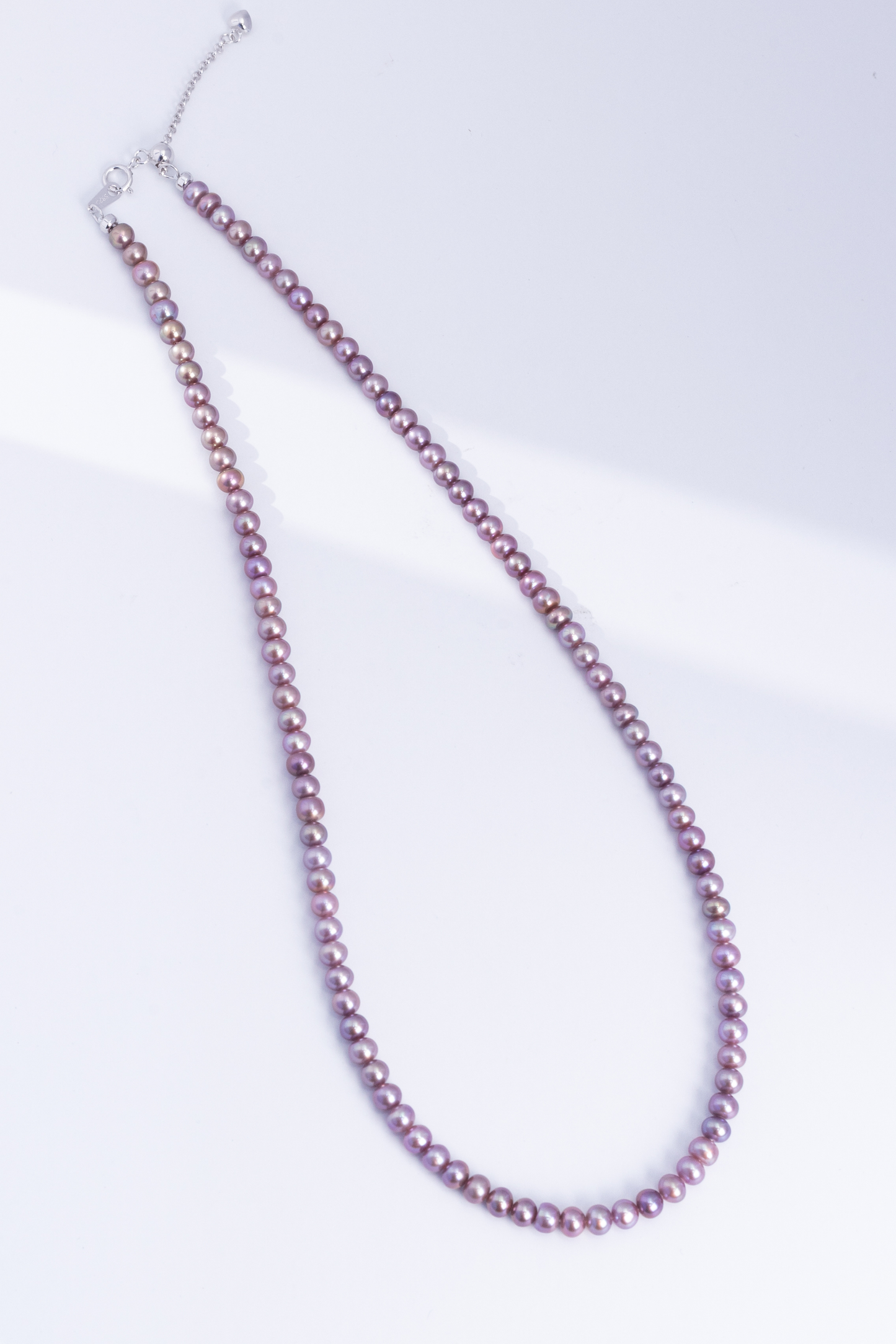 S925 Silver - Purple Freshwater Pearl Necklace | 4–5mm