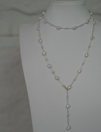 Titanium Steel - White Freshwater Pearl Necklace | 3–7mm AAA Grade