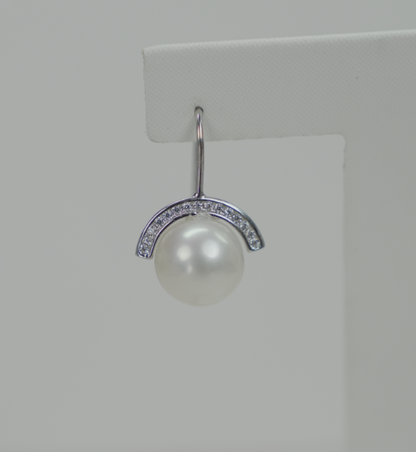 S925 Silver - White Freshwater Pearl Stud Earrings | 9–10mm AAAA Grade