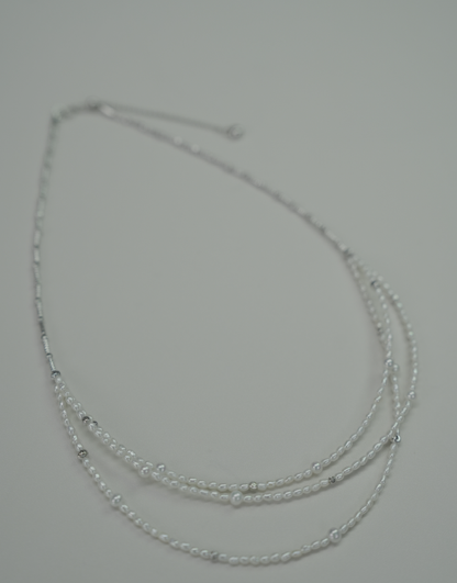 S925 Silver - White Freshwater Pearl Necklace | 2–4mm AAA Grade