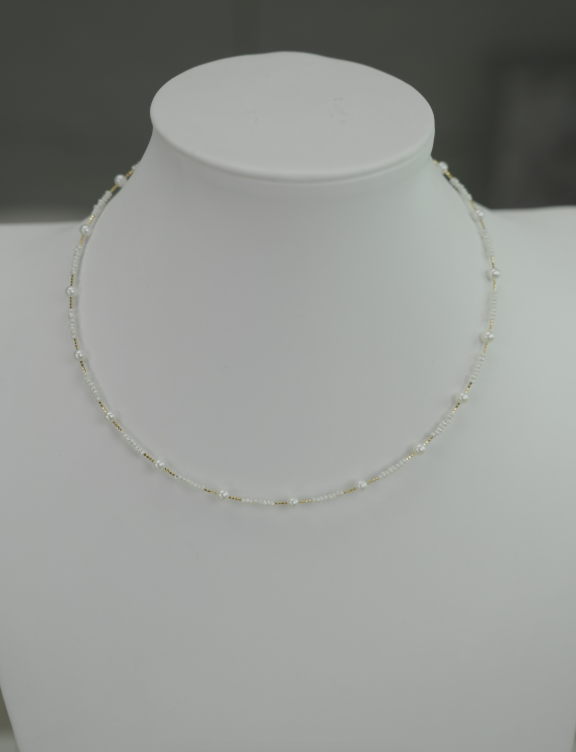 S925 Silver - White Freshwater Pearl Necklace | 2–4mm AAA Grade
