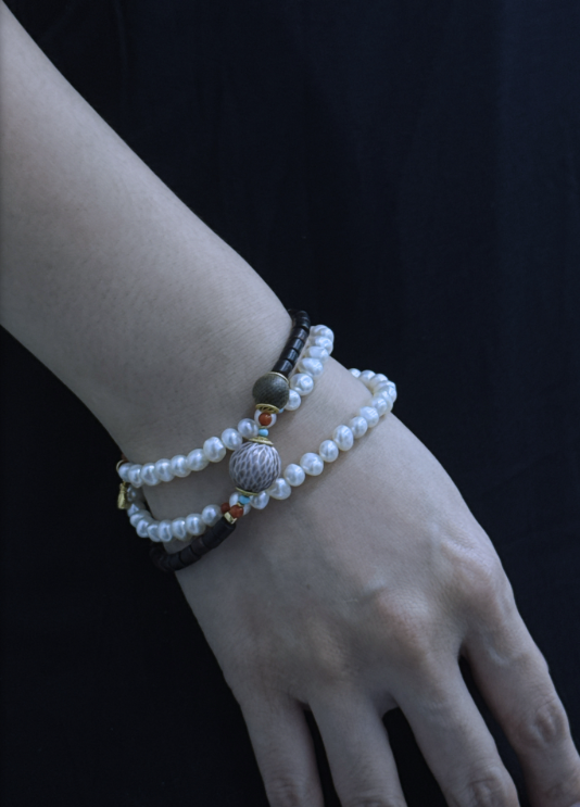 S925 Silver - White Freshwater Pearl Bracelet | 7–8mm AAA Grade