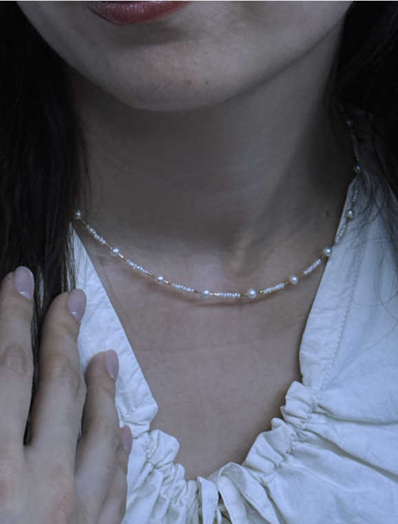 S925 Silver - White Freshwater Pearl Necklace | 2–4mm AAA Grade