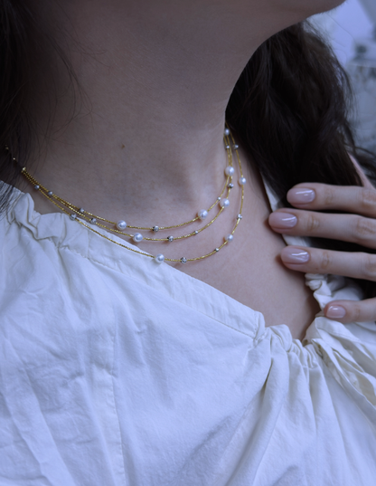 S925 Silver - White Freshwater Pearl Necklace | 3–5mm AAA Grade
