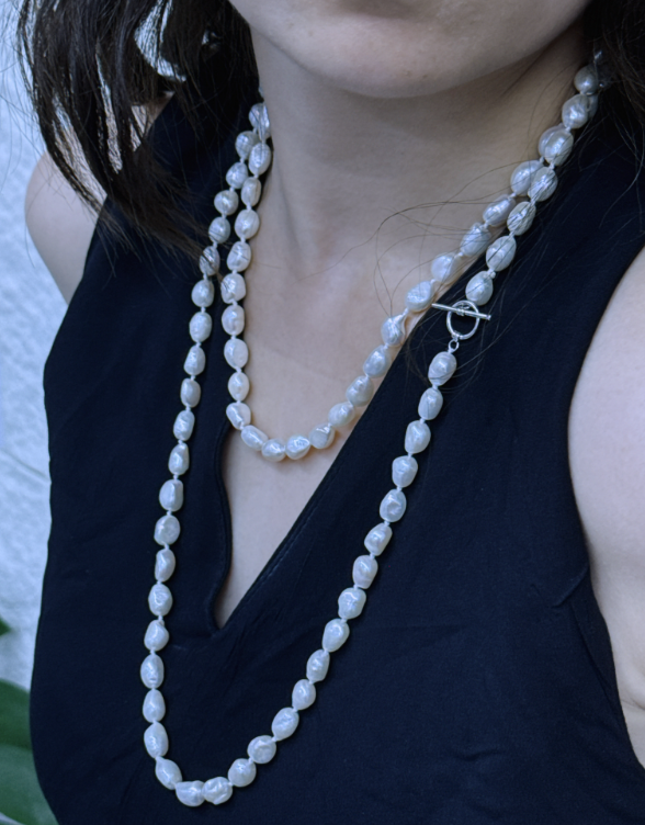 S925 Silver - White Freshwater Pearl Necklace | 7–8mm AAA Grade