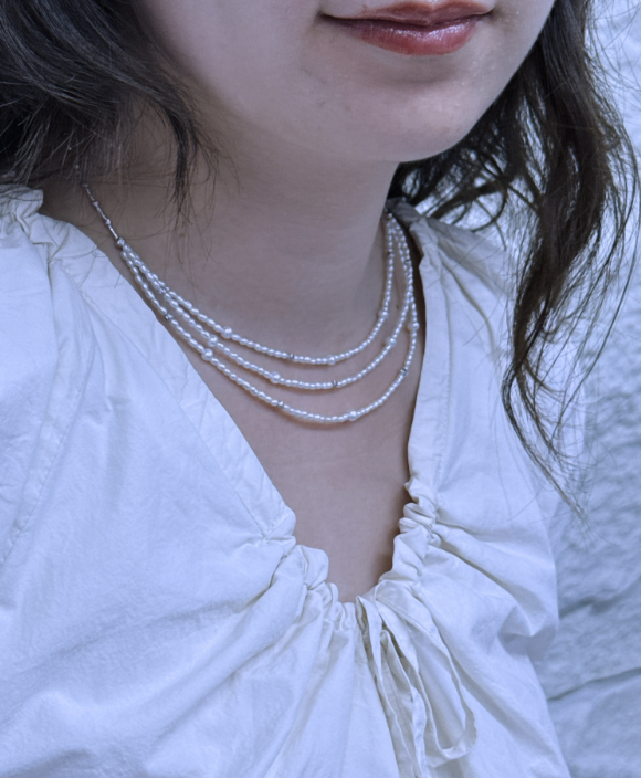 S925 Silver - White Freshwater Pearl Necklace | 2–4mm AAA Grade