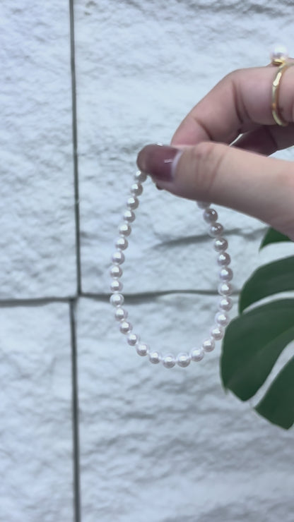 S925 Silver - Freshwater Pearl Bracelet | 5–6mm AAAA Grade