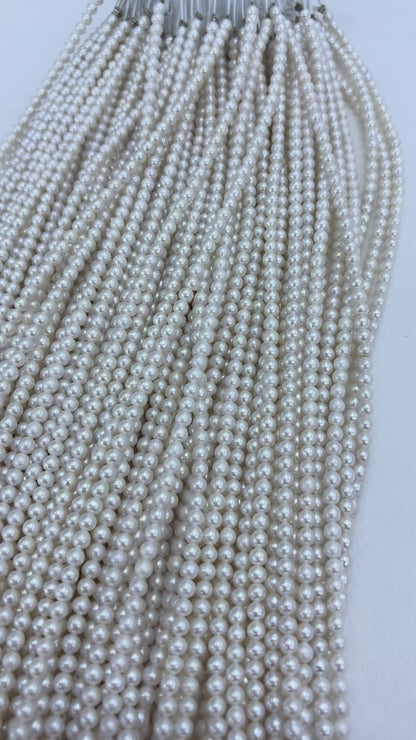 White Freshwater Pearl Strand | 3.5–4mm AAA+ Grade