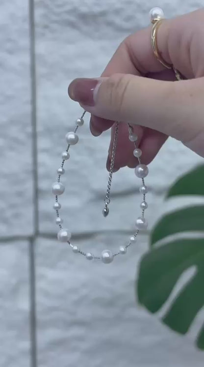 S925 Silver - Freshwater Pearl Bracelet | 4–5mm AAAA Grade