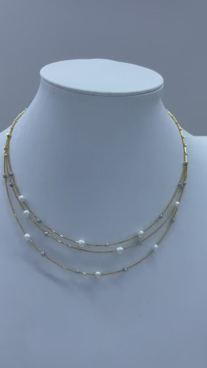 S925 Silver - White Freshwater Pearl Necklace | 3–5mm AAA Grade
