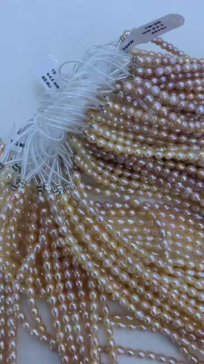 Orange & Purple Freshwater Pearl Strand | 4–4.5mm AA Grade