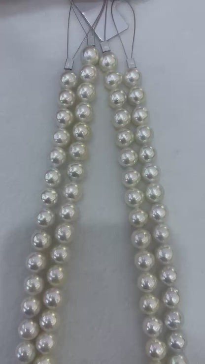 White Saltwater Akoya Madama Pearl Strand | 9–10mm AAAA Grade