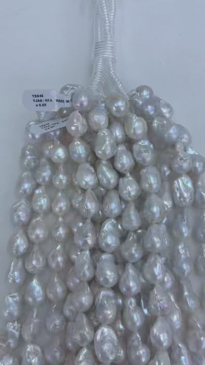White Baroque Freshwater Pearl Strand | 12–14mm AA Grade