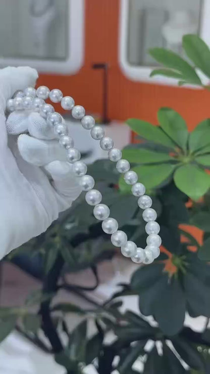 S925 Silver - Akoya Gray Pearl Necklace